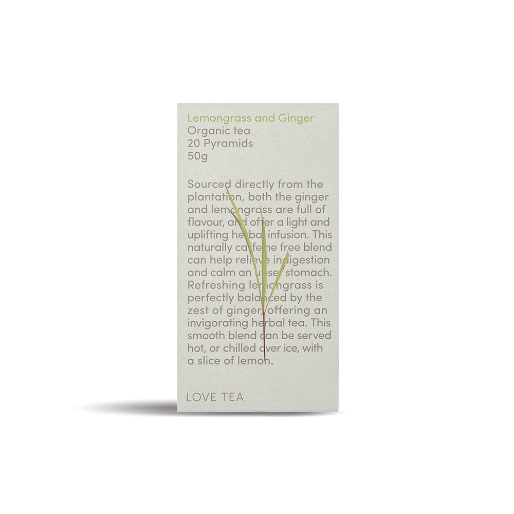 Love Tea Lemongrass & Ginger Pyramid Tea Bags