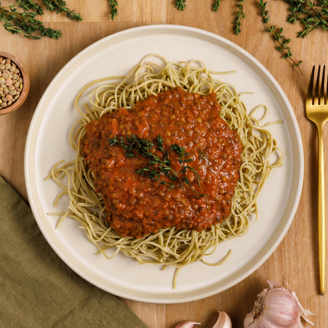 High Protein Lentil Bolognese