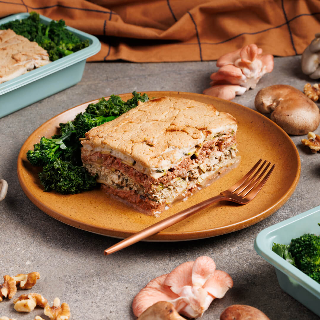 Low Carb Vegetable Lasagne with Pesto Ricotta and Walnut Mushroom Mince